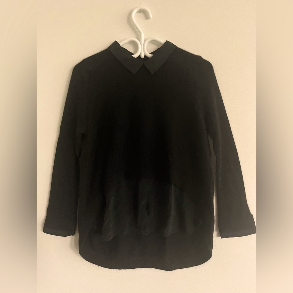 Cashmere and Silk Vue Sur Mer France Faux Layered Sweater